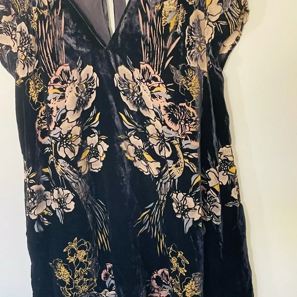 Free People Velvet Mystic Charm Babydoll Mini Long Sleeve Tunic Dress Size S - Picture 6 of 11